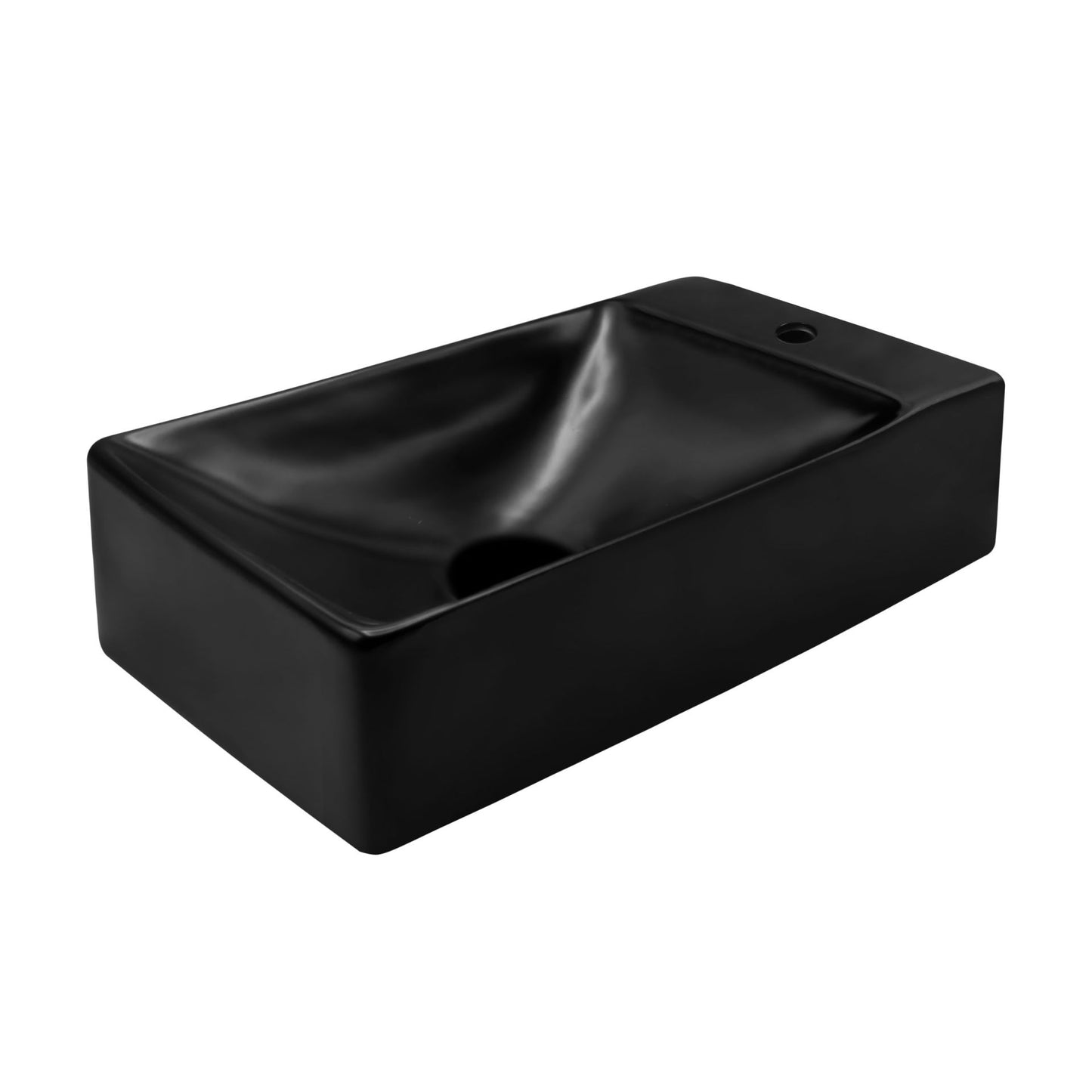 Aloni Fontein Zonder Overloop Kraangat Rechts Keramiek 37,5x10,5x22cm - Luxurysanitair