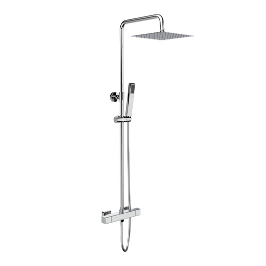 ALONI OPTIMA QUADRO REGENDOUCHESET - THERMOSTATISCH - OPBOUW - COOL TOUCH - BELGAQUA - CHROOM