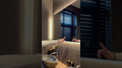 Kiki Badkamerspiegel - 120x60 - LED Verlichting - Verwarming - Zwart - 2 Knopjes - Luxurysanitair
