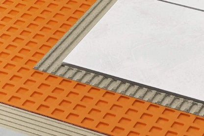 Klea Ontkoppelingsmat Waterdicht En Permanent Elektrisch Membraan Polyetyleen Plastic Mat Voor Vloer 30m Oranje - Luxurysanitair