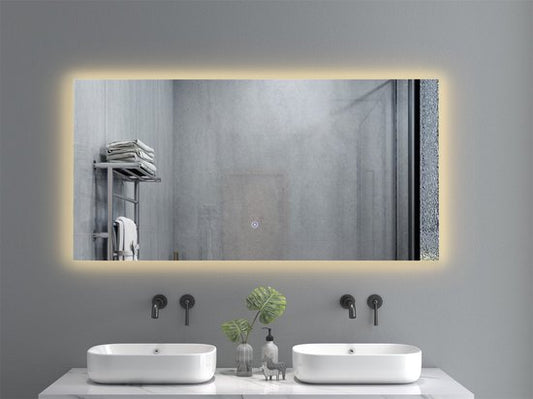 Badkamerspiegel met LED Verlichting en Verwarming  3 LED standen Dimbaar Rechthoek 1000x600 mm spiegel - Luxurysanitair