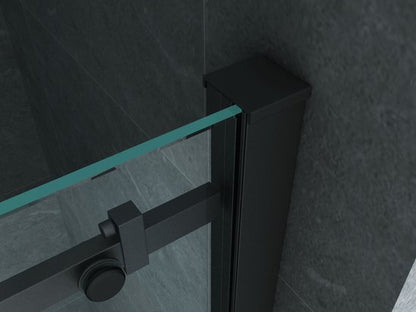 Klea Schuif Douchedeur Met Mat Zwart Profielen 1200x2000mm 8mm - Luxurysanitair