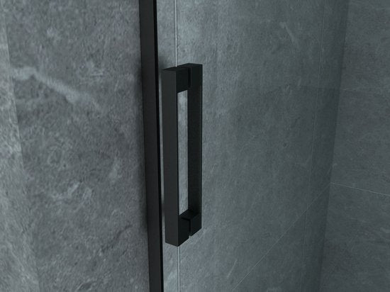 Klea Schuif Douchedeur Met Mat Zwart Profielen 1200x2000mm 8mm - Luxurysanitair