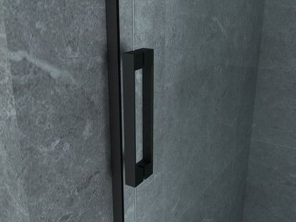 Klea Schuif Douchedeur Met Mat Zwart Profielen 1200x2000mm 8mm - Luxurysanitair