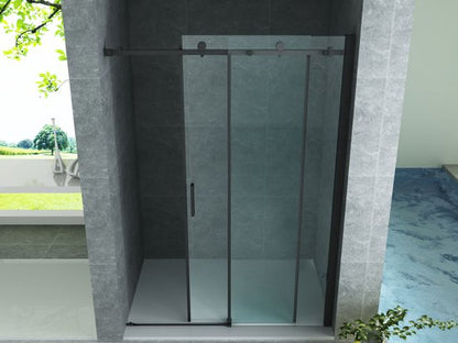 Klea Schuif Douchedeur Met Mat Zwart Profielen 1200x2000mm 8mm - Luxurysanitair