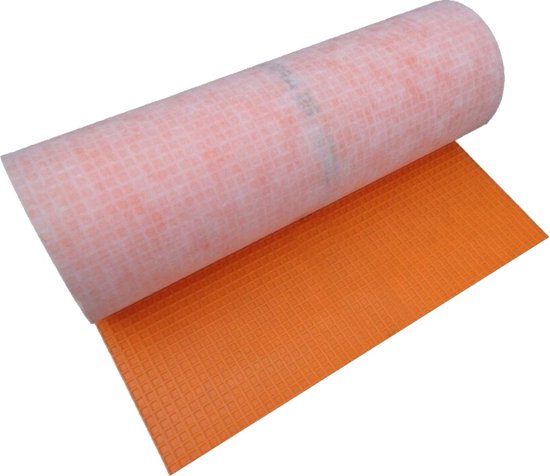 Klea Ontkoppelingsmat Waterdicht En Permanent Elektrisch Membraan Polyetyleen Plastic Mat Voor Vloer 30m Oranje - Luxurysanitair