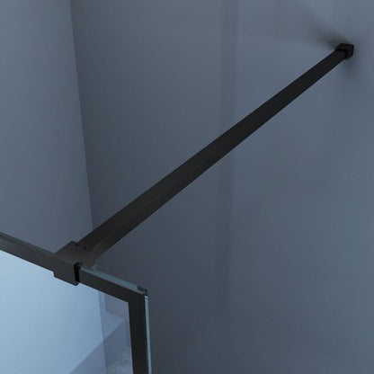 Diamond Line Finn Inloopdouche / Douchewand 120x200 Mat Zwart Profiel Helder Glas 8mm Veiligheidsglas - Luxurysanitair