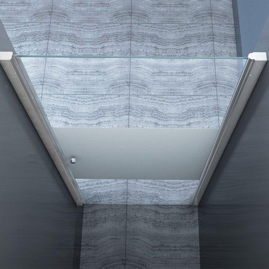 Diamond Line Mania Douchedeur 80 cm Chroom Draaideur Linksdraaiend Antikalk Helder / Mat Glas 8mm Veiligheidsglas Easy Clean Verstelbaar - Luxurysanitair