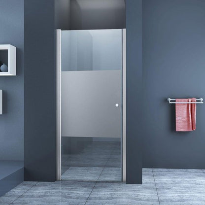 Diamond Line Mania Douchedeur 80 cm Chroom Draaideur Linksdraaiend Antikalk Helder / Mat Glas 8mm Veiligheidsglas Easy Clean Verstelbaar - Luxurysanitair