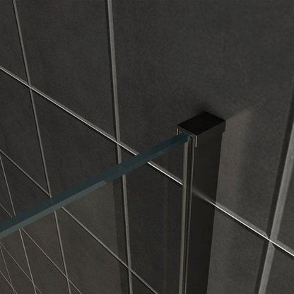 Diamond Line - Inloopdouche / Douchewand Mat Zwart  80x200 8mm Veiligheidsglas - Luxurysanitair