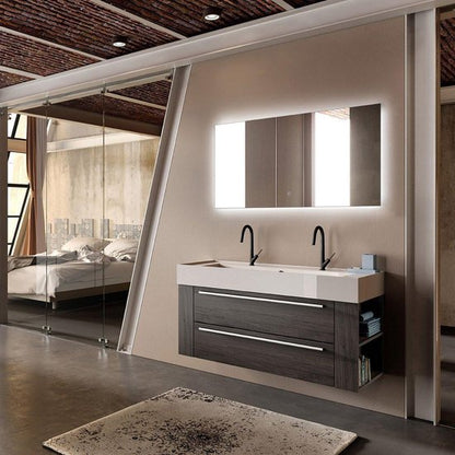 Diamond Line Kiki - Badkamerspiegel met LED Verlichting en Verwarming - 120x60 - Rechthoek - Touch Lichtschakelaar - Dimbaar - Luxurysanitair