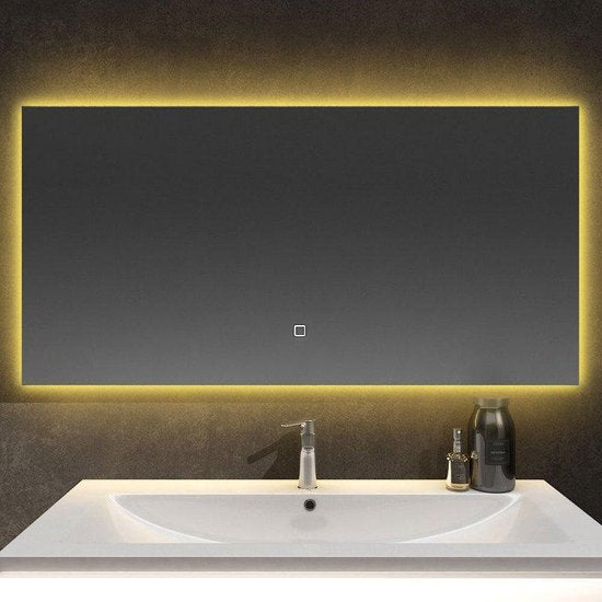 Diamond Line Kiki - Badkamerspiegel met LED Verlichting en Verwarming - 120x60 - Rechthoek - Touch Lichtschakelaar - Dimbaar - Luxurysanitair