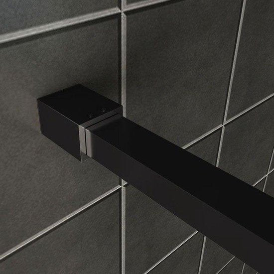 Diamond Line - Inloopdouche / Douchewand Mat Zwart  80x200 8mm Veiligheidsglas - Luxurysanitair
