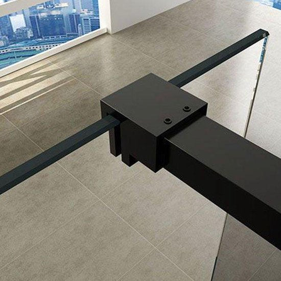 Diamond Line - Inloopdouche / Douchewand Mat Zwart  80x200 8mm Veiligheidsglas - Luxurysanitair
