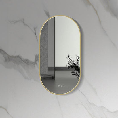 LINA LED Spiegel Ovaal GOUD 100x50cm - Luxurysanitair