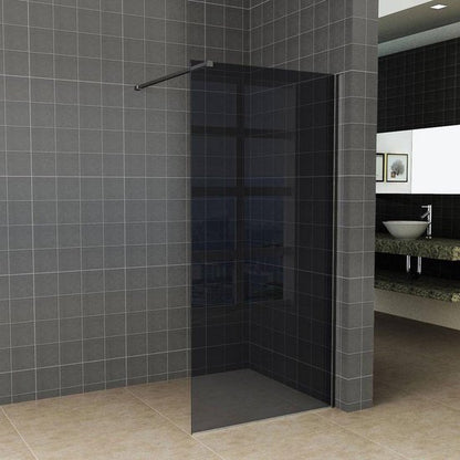 Diamond Line - Inloopdouche / Douchewand Mat Zwart  80x200 8mm Veiligheidsglas - Luxurysanitair
