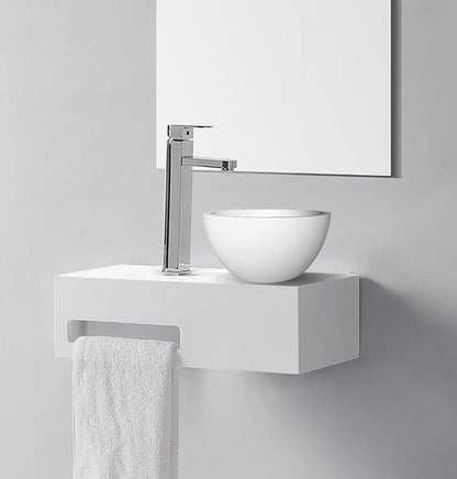 Diamond Line Lora Fonteinset Links Mat Wit Rechthoek 40x21.3x10cm Incl. Waskom Mat Wit - Luxurysanitair