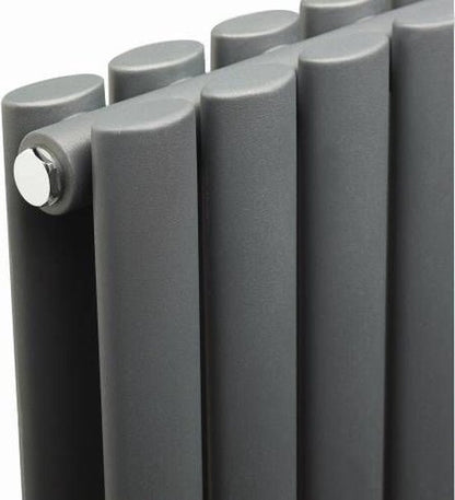 Klea Designradiator Ovaal Dubbel 1800x354mm 12 Tubes 1230 Watt Mat Zwart - Luxurysanitair