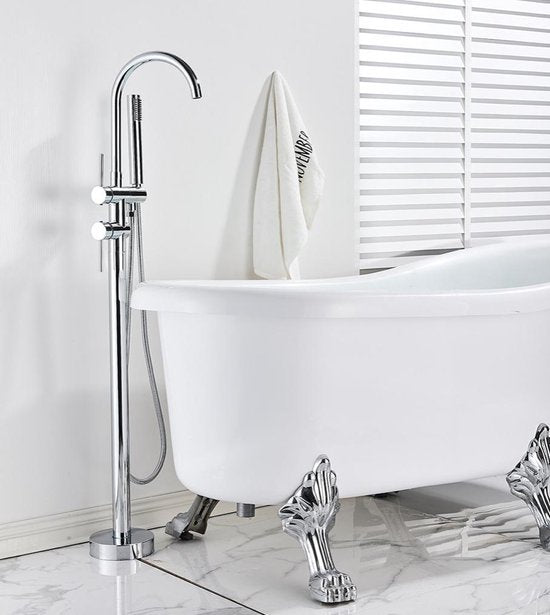 Badkraan Sienna Vrijstaand Model met Handdouche Chroom - Luxurysanitair