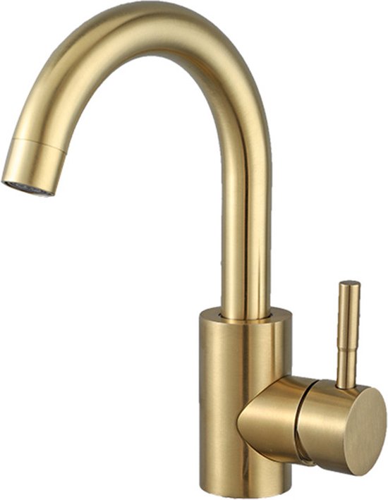 Wastafel Kraan  360° Draaibare Mengkraan RVS Goud - Luxurysanitair