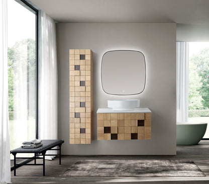 MIMOZA WASTAFELONDERKAST - 1 LADE - GREEPLOOS - SOFT CLOSE – 79X40X52 CM - LICHT EIKEN