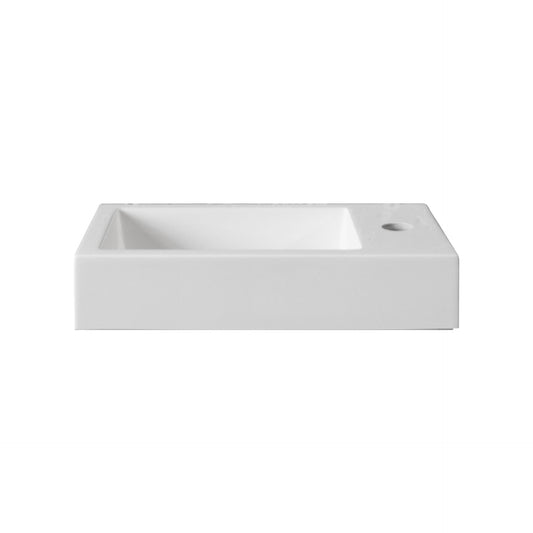 Aloni Fontein Zonder Overloop Kraangat Links of Rechts Kuntsmarmer 40x10,5x22,5cm - Mat Wit - Luxurysanitair