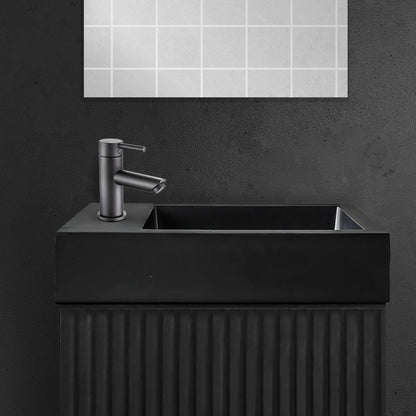 ALONI FONTEIN - ZONDER OVERLOOP - KRAANGAT LINKS OF RECHTS - KUNSTMARMER - 40X10,5X22,5CM - MAT ZWART