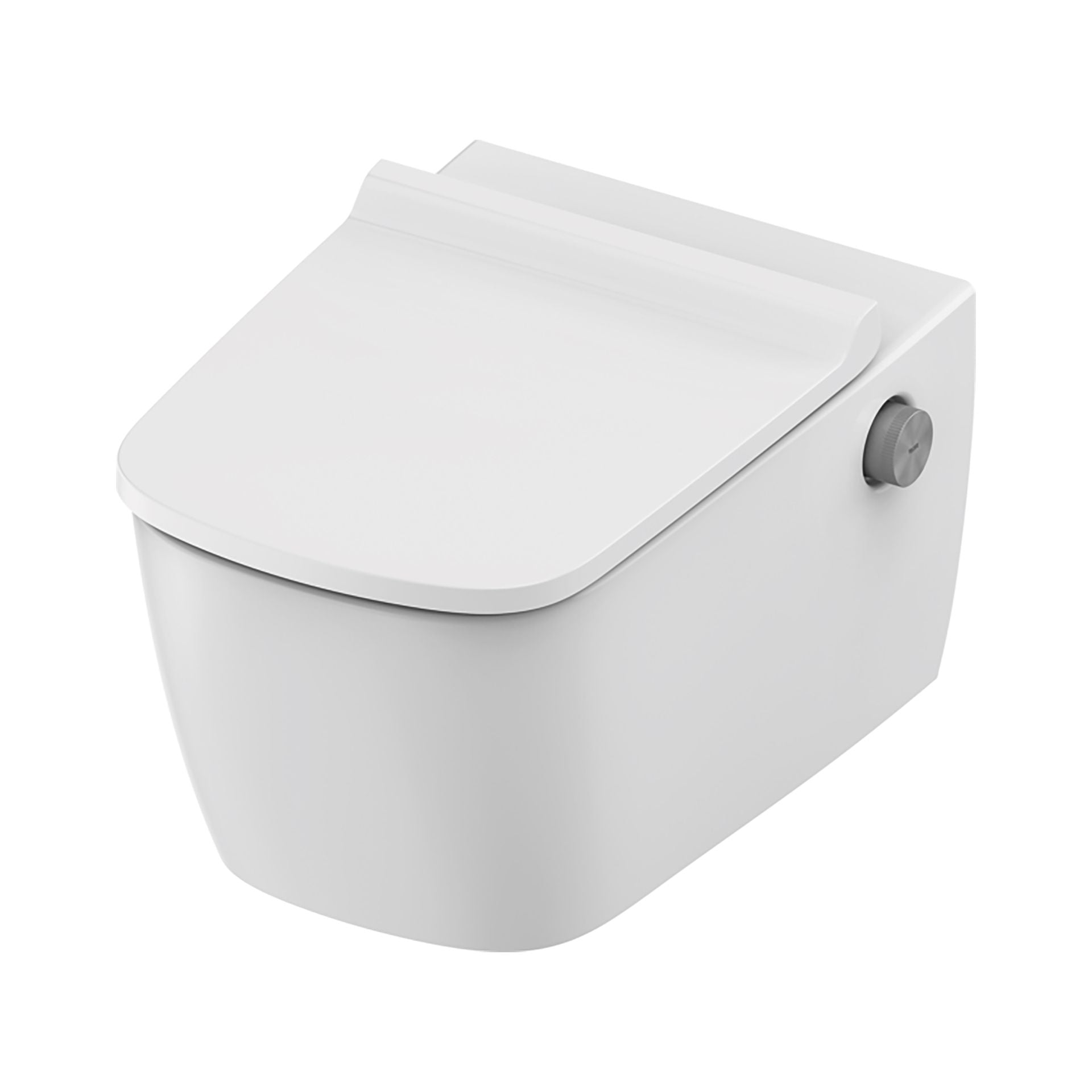 Teceneo Hangtoilet Met Bidet Met Bidetkraan Warm en Koud Water  54cm - Glanzend Wit - Luxurysanitair