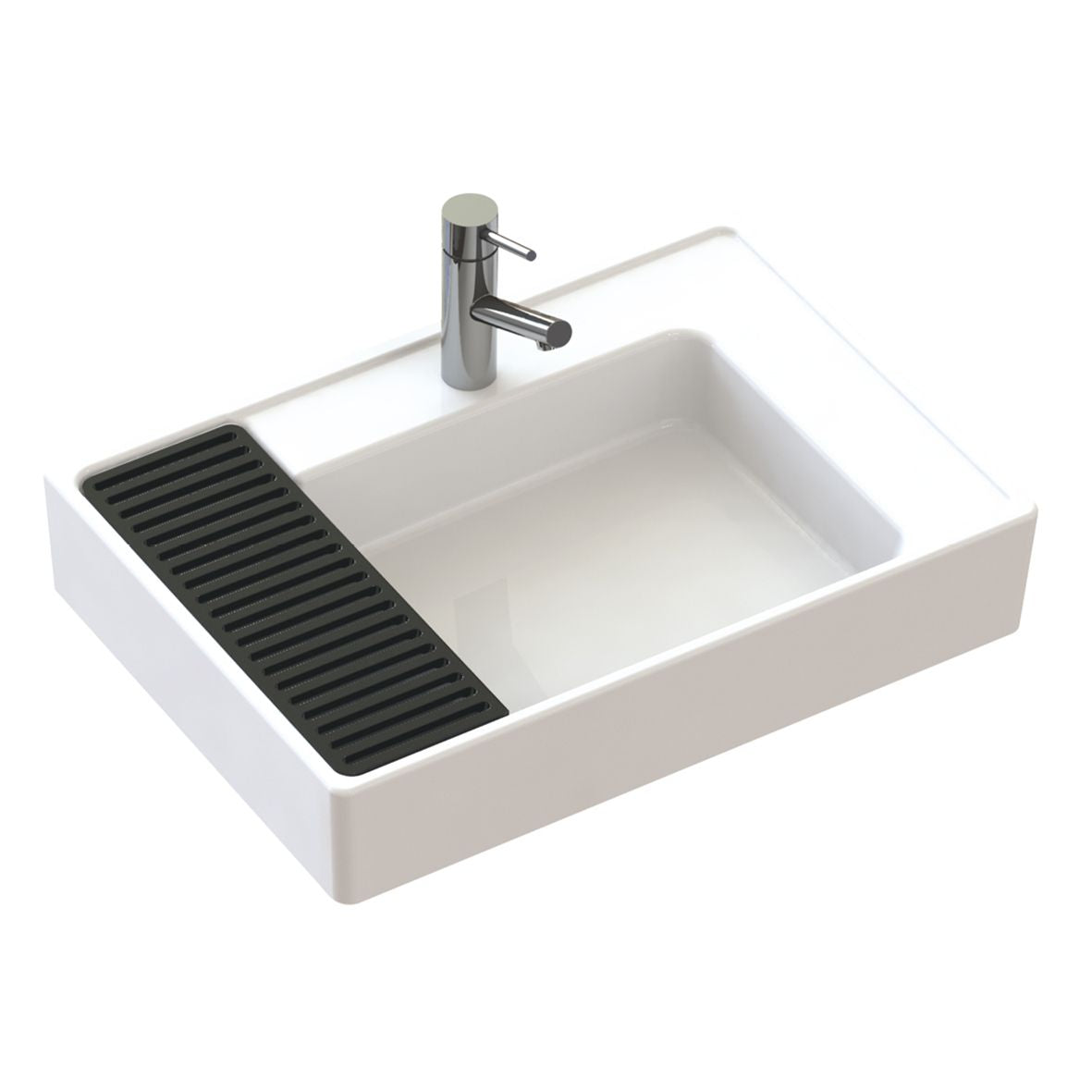 Creavit Arya Keramische Wastafel Met Rek (68cm) - Wit - Luxurysanitair