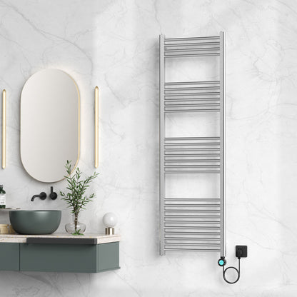 Belrad Elektrische Handdoekdroger Met Digitale Programeerbare Thermostaat Smart Wifi Aansluiting Rechts 700W - 1600x500mm - Luxurysanitair