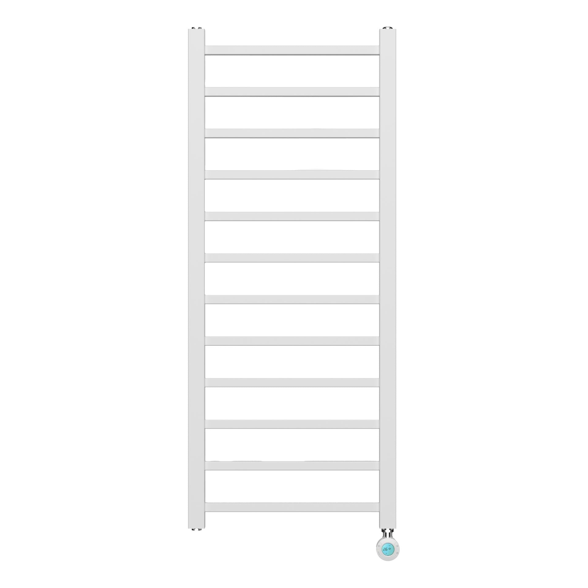Belrad Elektrische Handdoekdroger Met Digitale Programeerbare Thermostaat Aansluiting Rechts 413W - 1200x500mm - Luxurysanitair