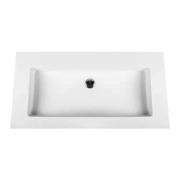 Aloni Solid Surface Wastafel (60cm) - Wit - Luxurysanitair