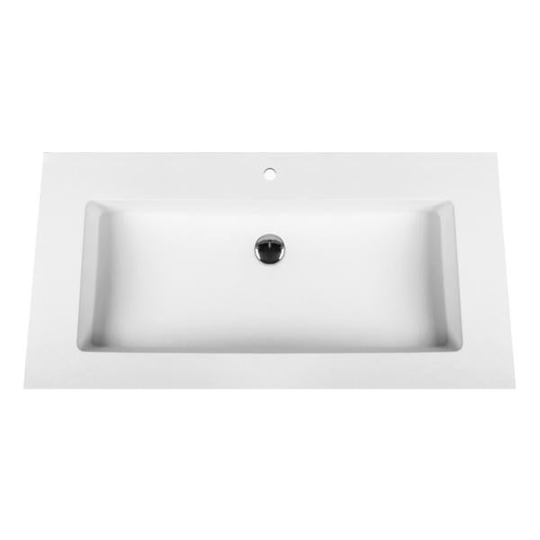 Aloni Solid Surface Wastafel (80cm) - Wit - Luxurysanitair