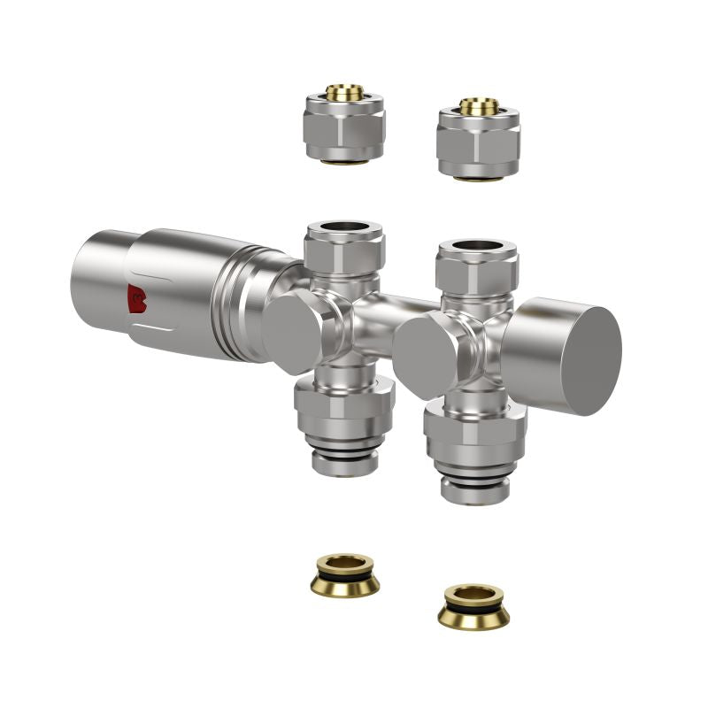 Radiatorkraan Design Thermostatisch Muur en Vloeraansluiting - 1/2Mx16/2 M30 - Luxurysanitair