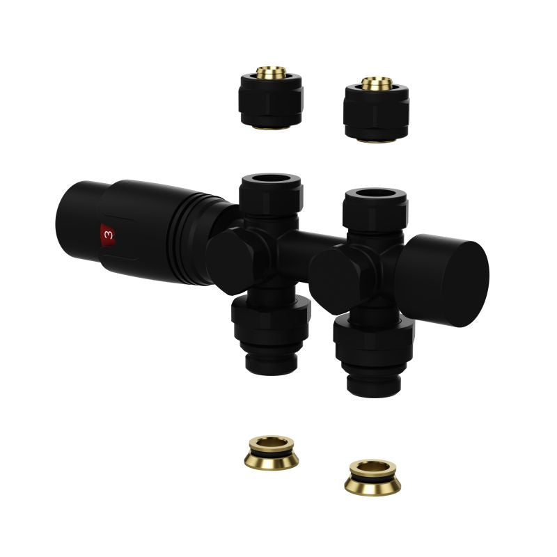 Radiatorkraan Design Thermostatisch Muur en Vloeraansluiting - 1/2Mx16/2 M30 - Luxurysanitair
