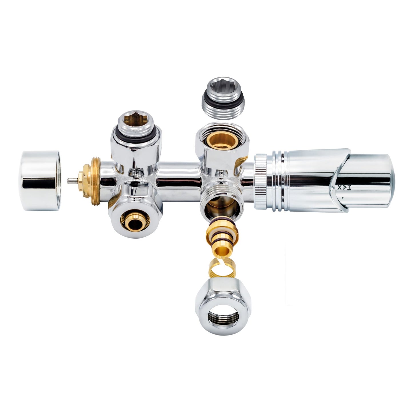 Middenaansluitset Muur Chroom M30x16/2 - Luxurysanitair