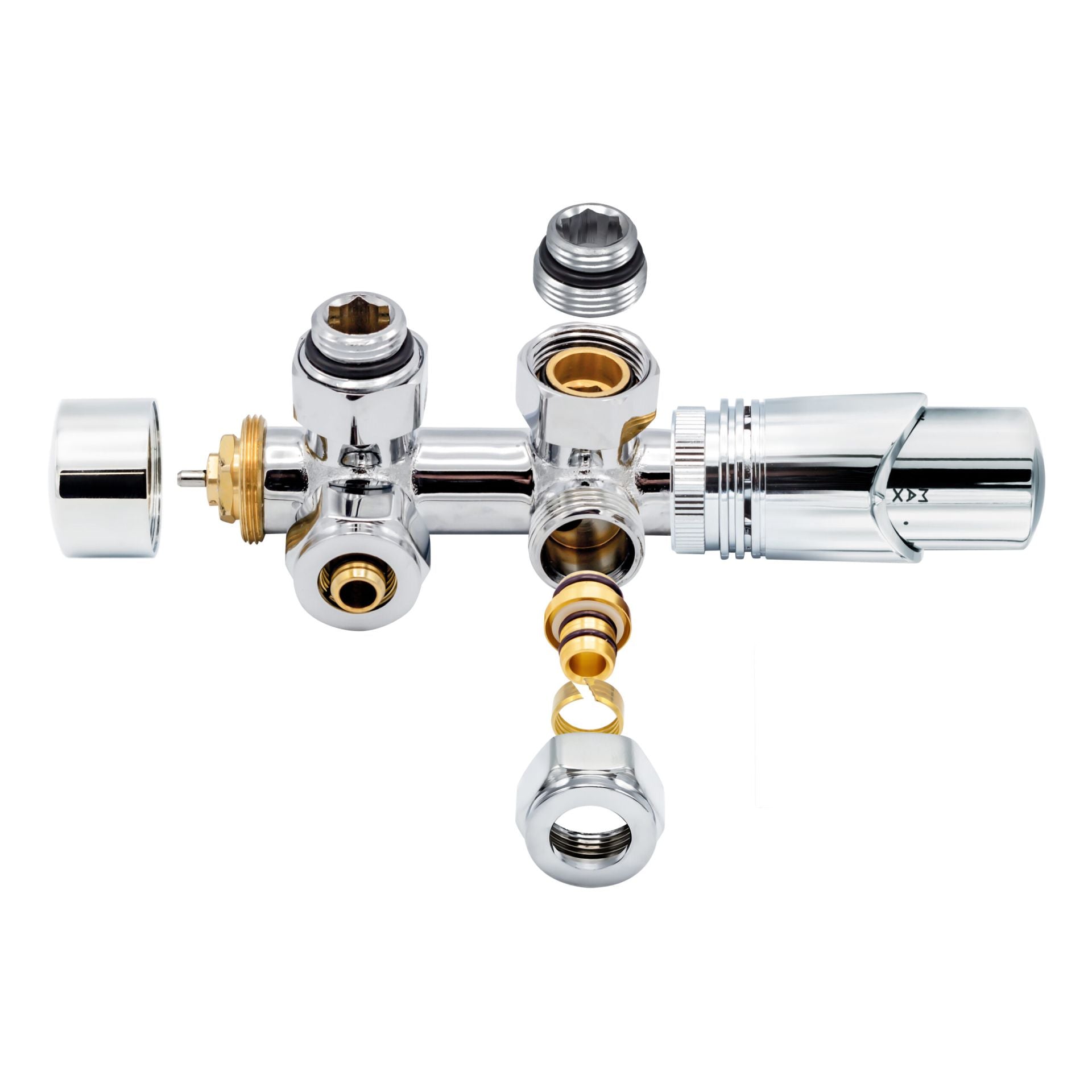 Middenaansluitset Muur Chroom M30x16/2 - Luxurysanitair