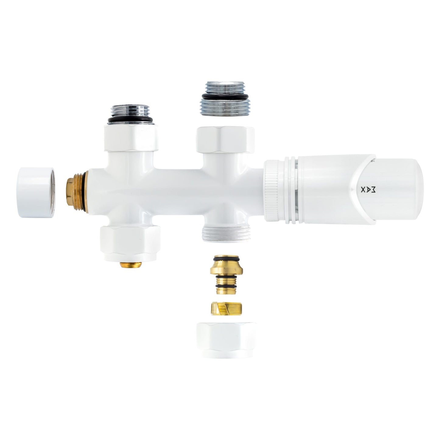 Middenaansluitset Recht Wit M30x16/2 - Luxurysanitair