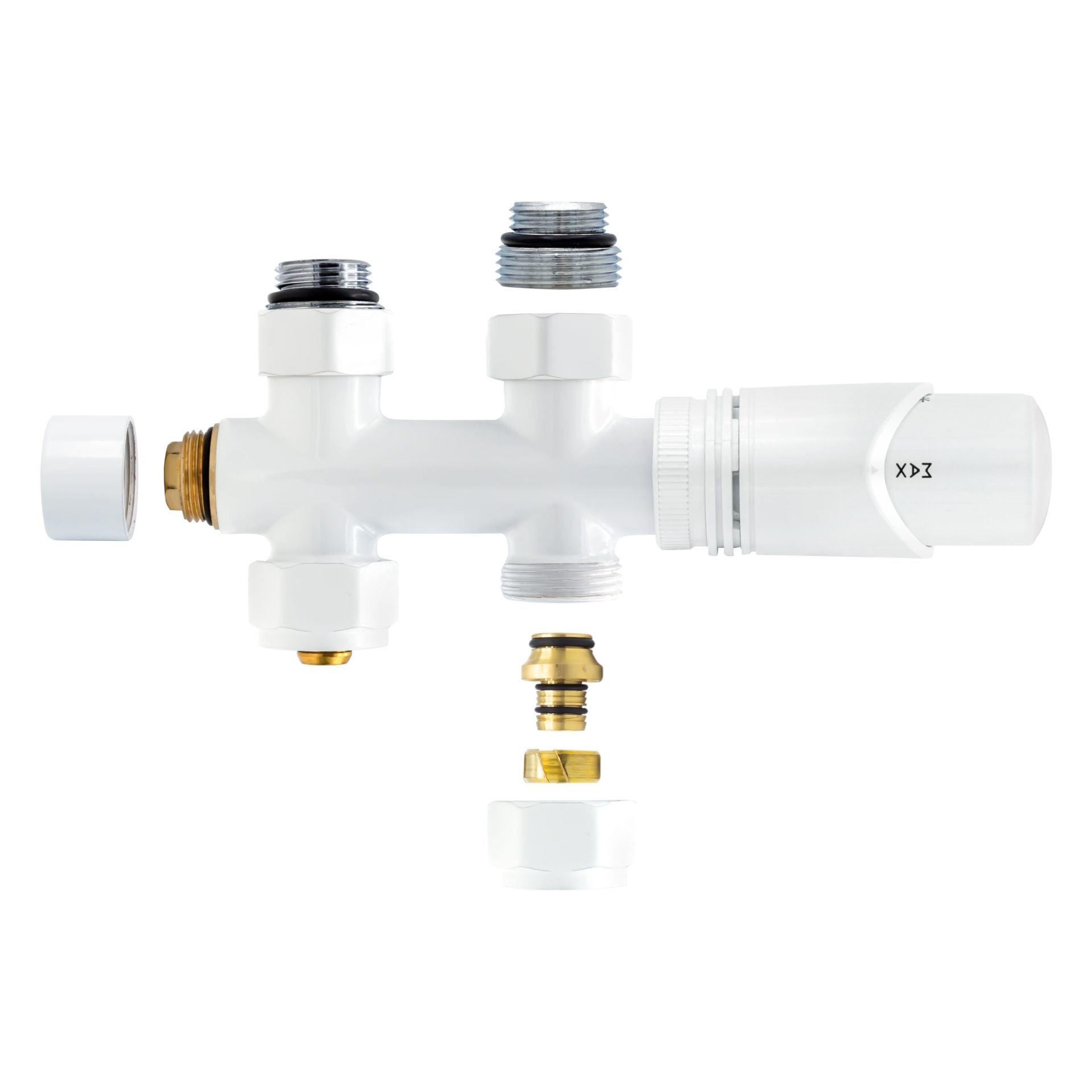 Middenaansluitset Recht Wit M30x16/2 - Luxurysanitair