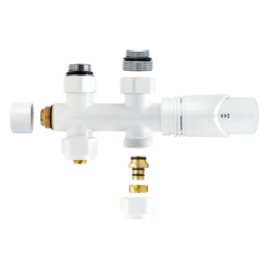 Middenaansluitset Recht Wit M30x16/2 - Luxurysanitair