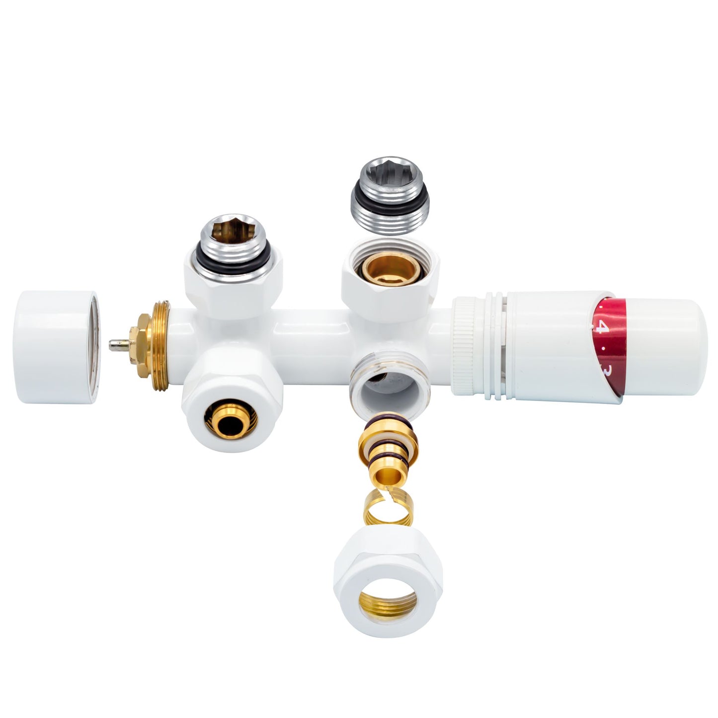 Middenaansluitset Muur Wit M30x16/2 - Luxurysanitair