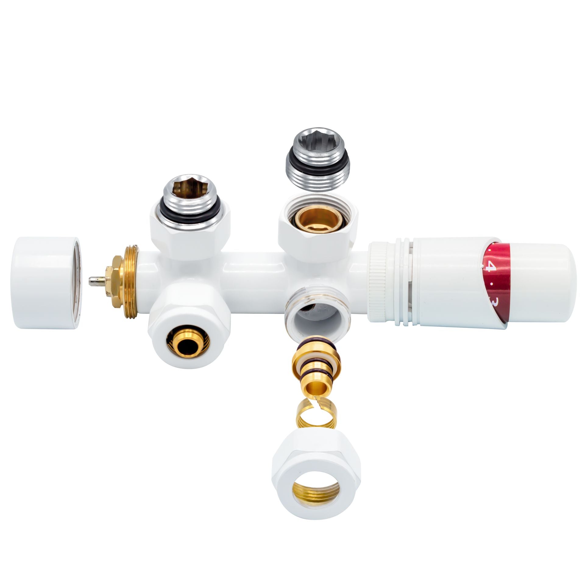 Middenaansluitset Muur Wit M30x16/2 - Luxurysanitair