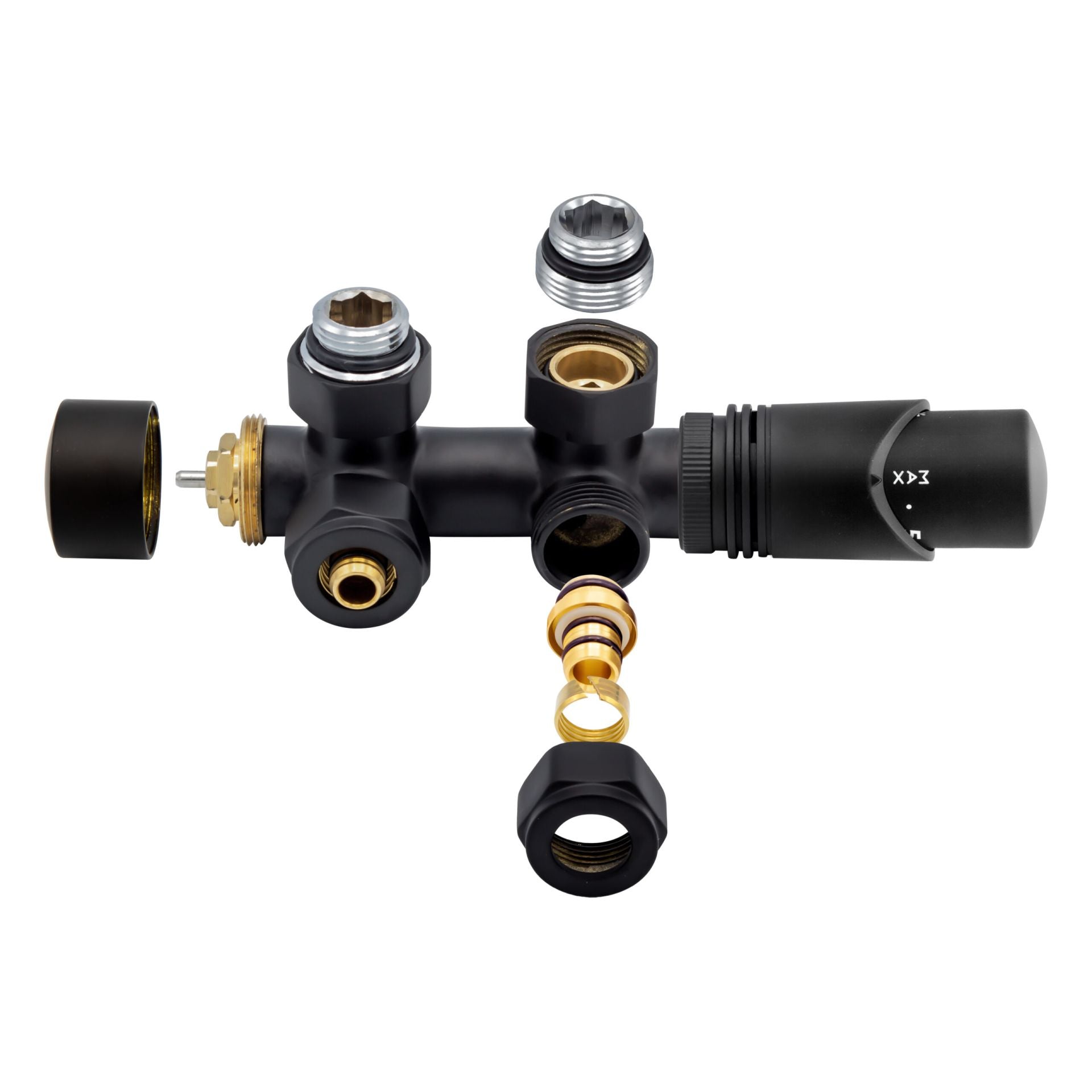 Middenaansluitset Muur Zwart M30x16/2 - Luxurysanitair