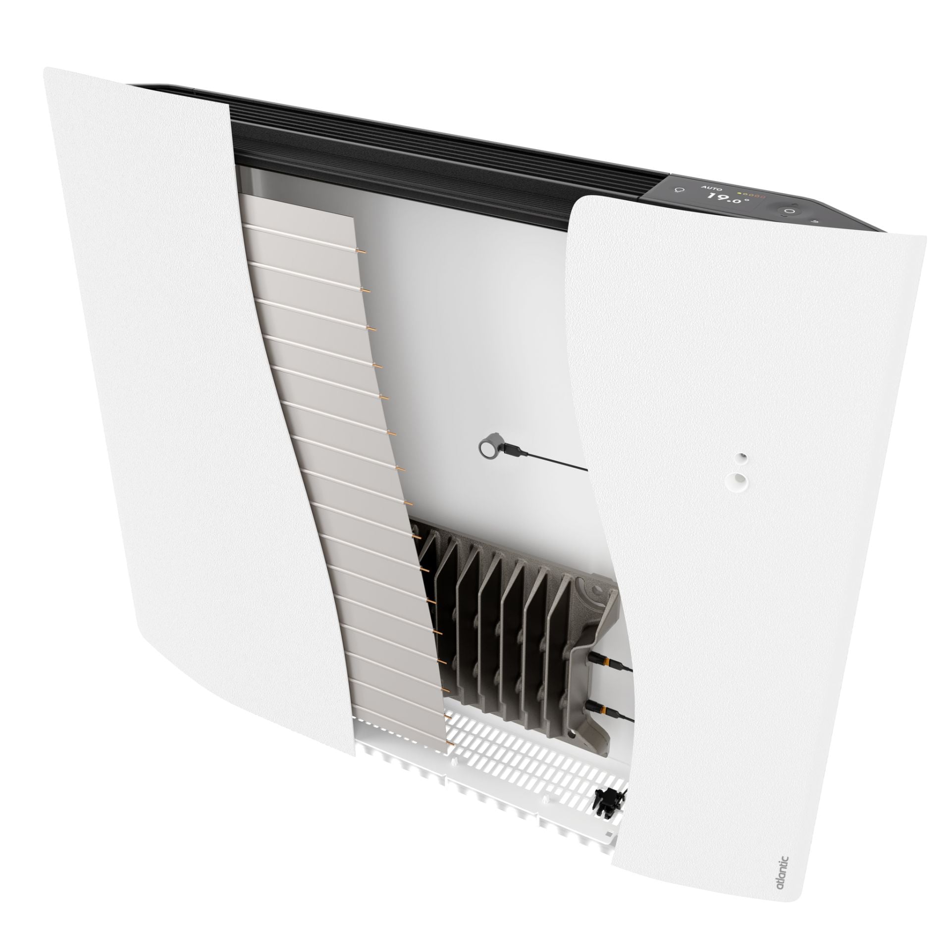 Atlantic Elektrische Radiator Wit Muur Met Stekker + Program 2000W-BxH:119x56,5 - Luxurysanitair