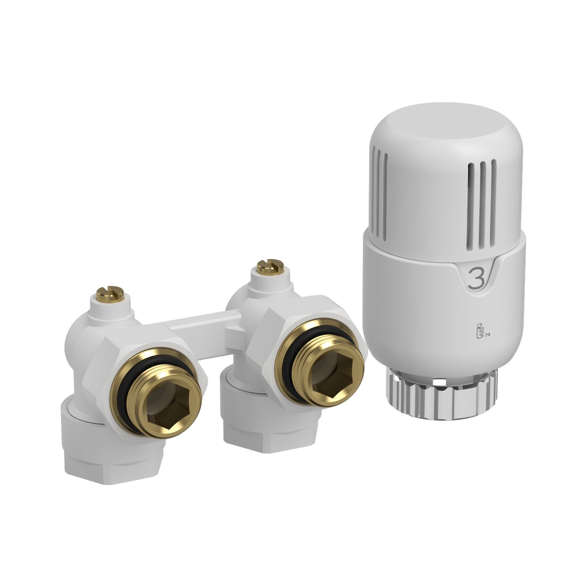 Belrad H-Blok - Radiatoraansluitingset Compleet Met Thermostaatknop Recht Muuraansluiting M30 - 1/2Mx16/2 (Copy) - Luxurysanitair