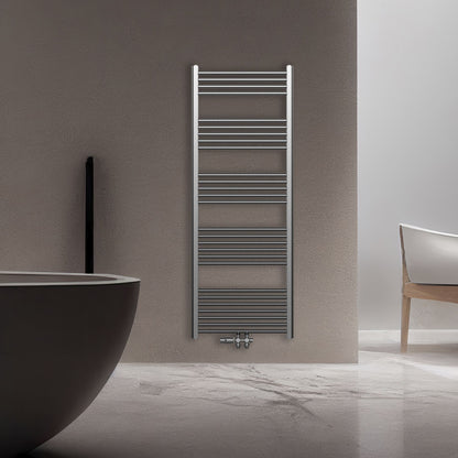 Belrad Handdoekdroger Links/Rechts Middenaansluiting 414 Watt - 1200x600mm - Geborsteld RVS - Luxurysanitair