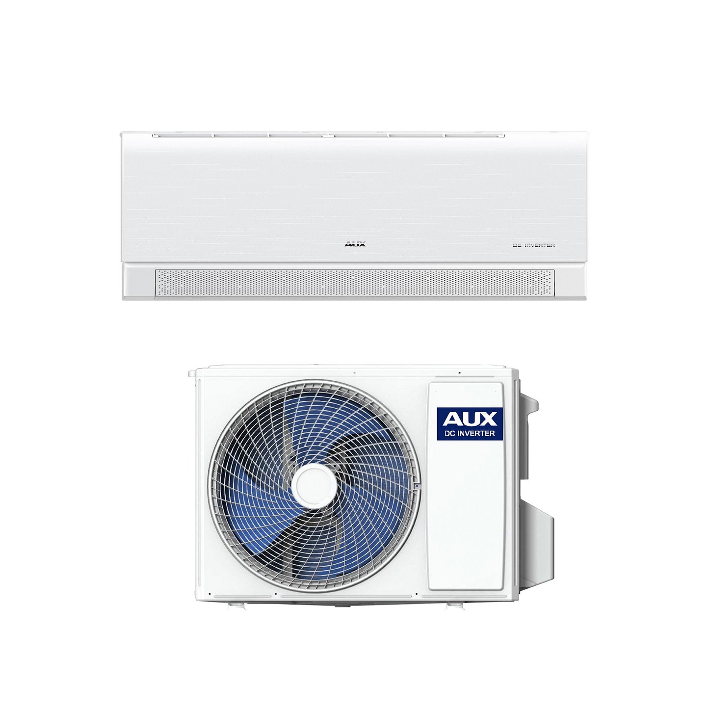Aux Single Split Airco Buiten en Binnenunit Totaalpaket Koelen en Verwarmen Wifi - 12000BTU - 3,5KW - R32 - Mat Wit - Luxurysanitair