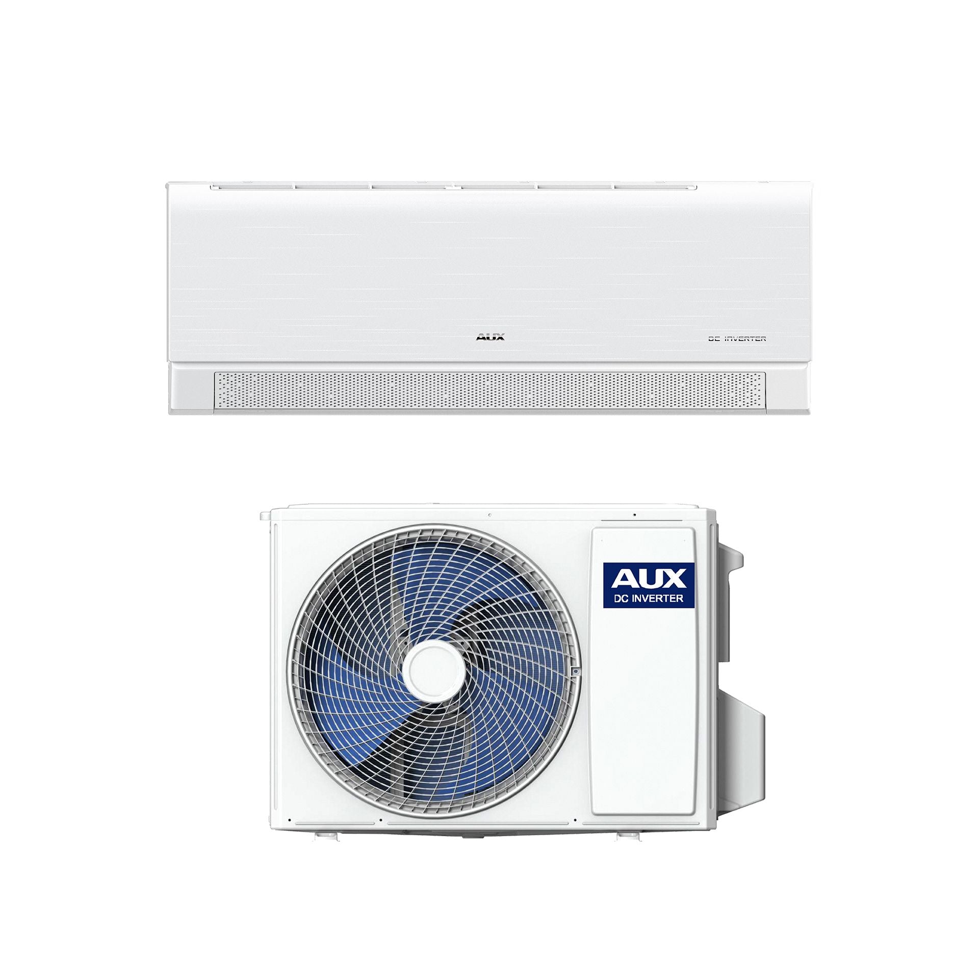 Aux Single Split Airco Buiten en Binnenunit Totaalpaket Koelen en Verwarmen Wifi - 12000BTU - 3,5KW - R32 - Mat Wit - Luxurysanitair
