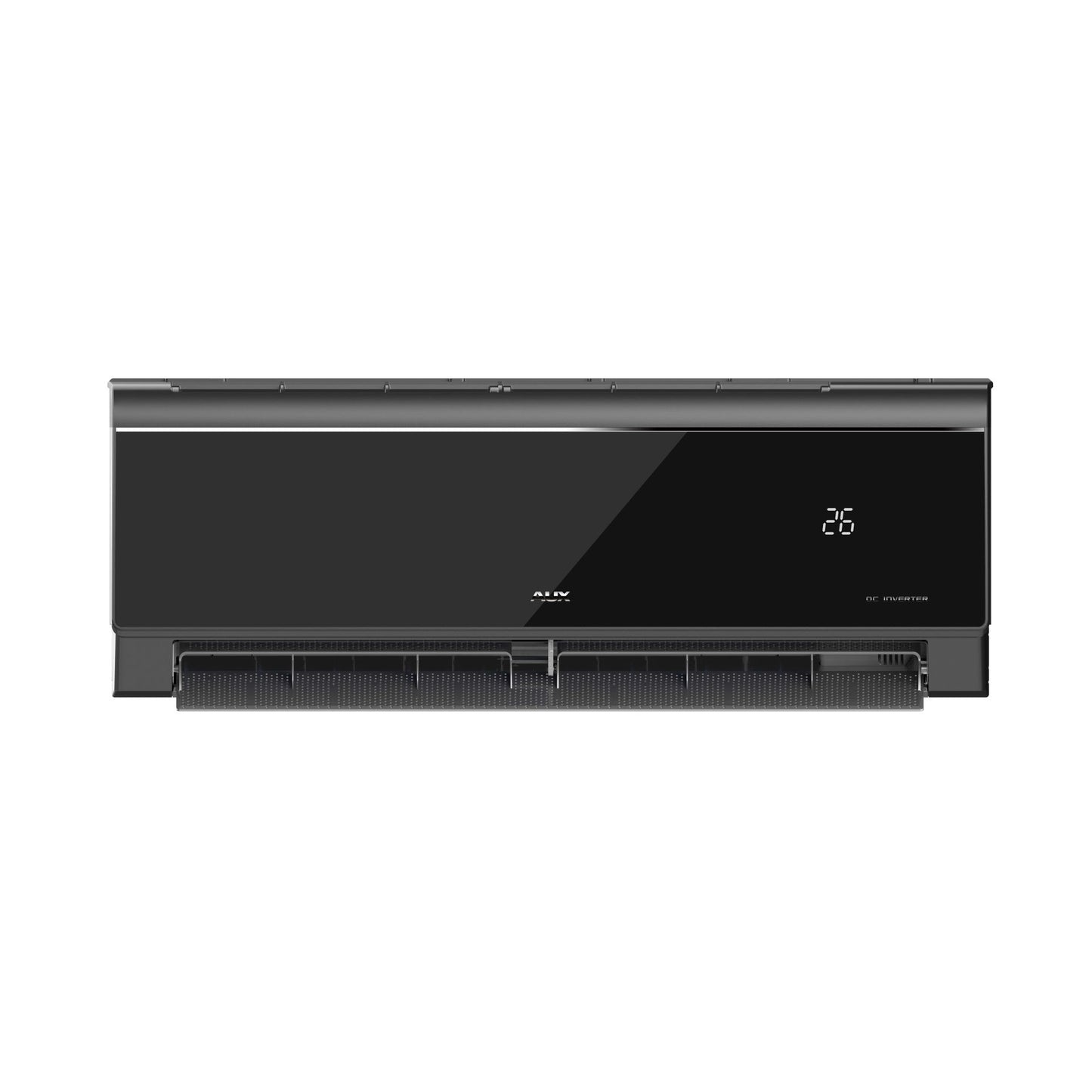 Aux Single Split Airco Buiten en Binnenunit Totaalpaket Koelen en Verwarmen Wifi - 12000BTU - 3,5KW - R32 - Glanzend Zwart - Luxurysanitair