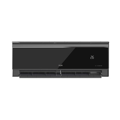 Aux Single Split Airco Buiten en Binnenunit Totaalpaket Koelen en Verwarmen Wifi - 12000BTU - 3,5KW - R32 - Glanzend Zwart - Luxurysanitair